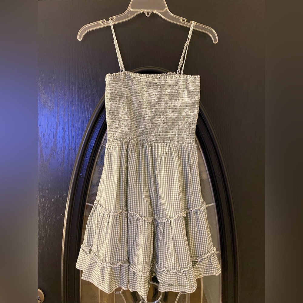 Green Mini Checkered Dress - Picture 3 of 5